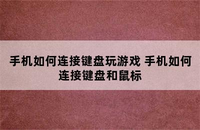 手机如何连接键盘玩游戏 手机如何连接键盘和鼠标